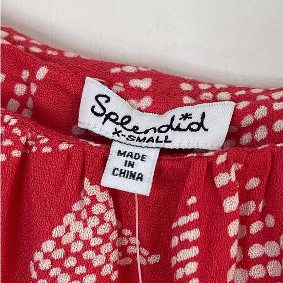 NEW Splendid One Shoulder Ruffle Overlay Pink Blouse Women's Size XS Summer - Picture 9 of 10